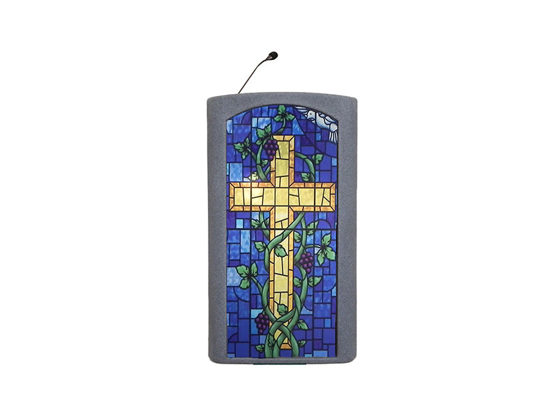 Accent Classic Integrator, Gray with Stained Glass Front Pulpit - Dan James Original