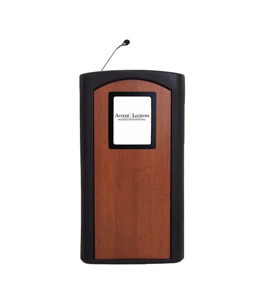 Accent Classic Integrator Vertical Logo Lectern Podium, Black - Dan James Original