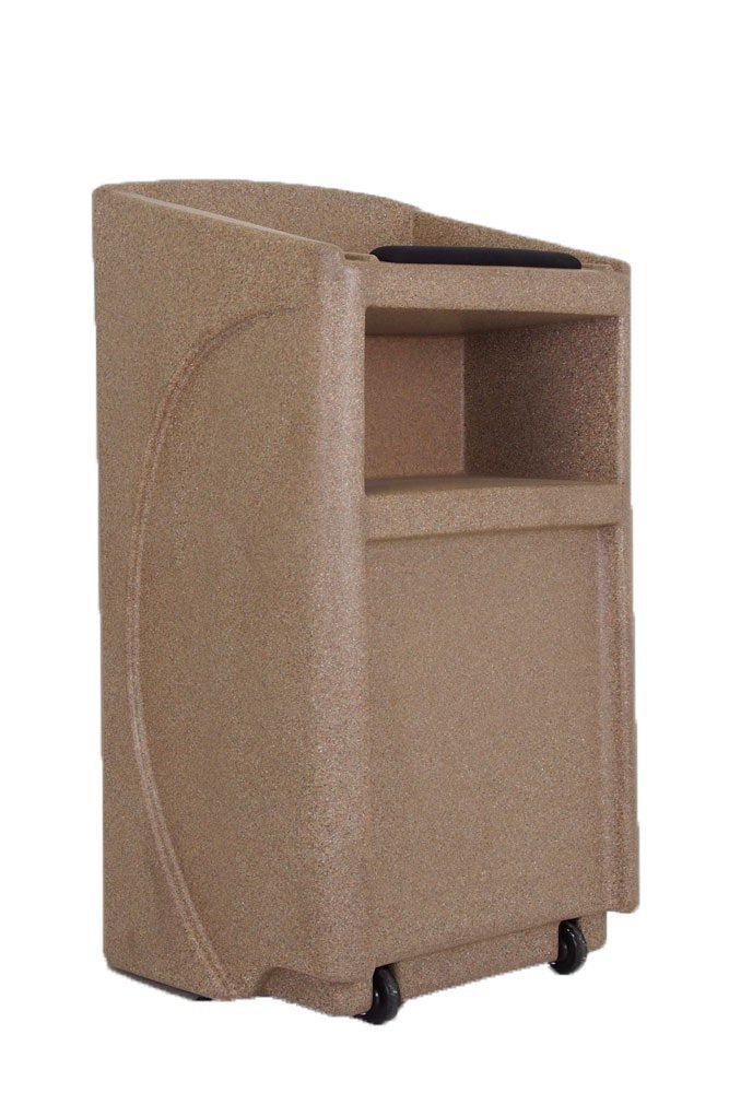 Accent Classic Integrator Vertical Logo Lectern Podium, Beige Granite - Dan James Original