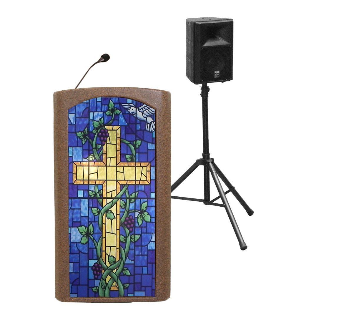 Accent Classic Presenter, Bronze with Stained Glass Front Pulpit - Dan James Original