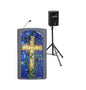 Accent Classic Presenter, Gray with Stained Glass Front Pulpit - Dan James Original