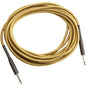 Gold Braided Guitar/Instrument Cable With Rubber Strain Relief