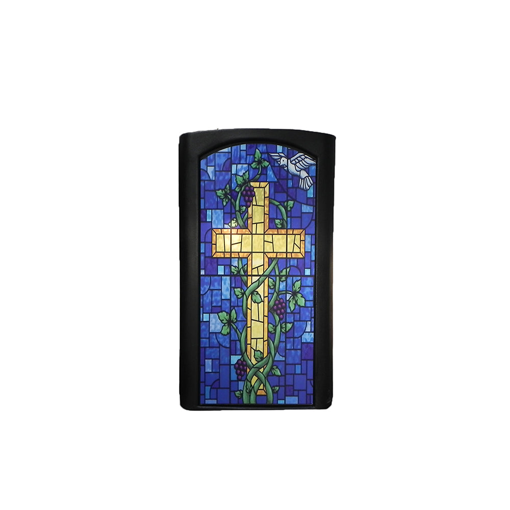 Accent Classic Chameleon Pulpit Podium, Black with Stained Glass Front, Dan James Original