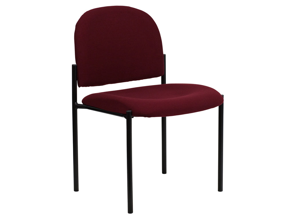 Burgundy Fabric Comfortable Stackable Steel Side Chair