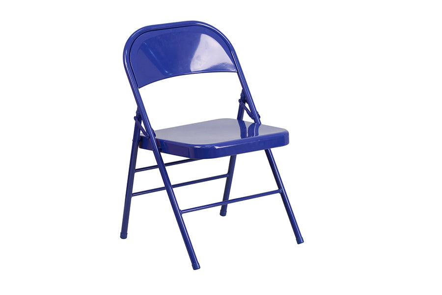 HERCULES COLORBURST Series Cobalt Blue Triple Braced Chair