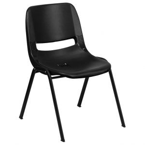 Hercules Series Black Ergonomic Stack Chair