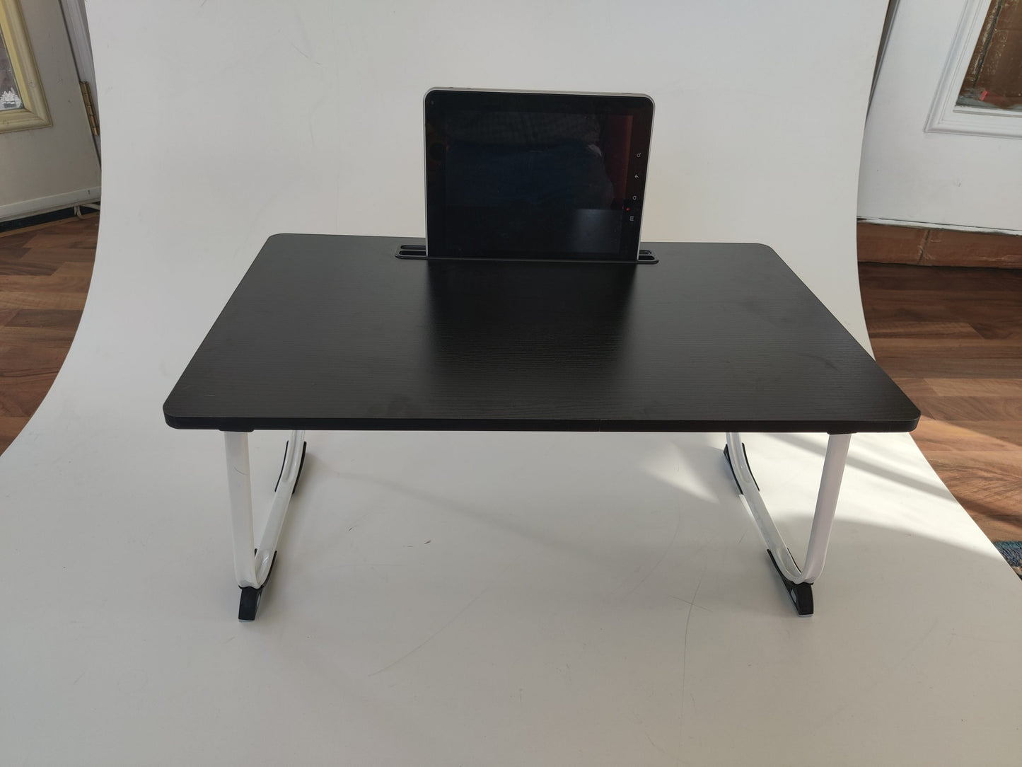 fold down desktop desk with tablet