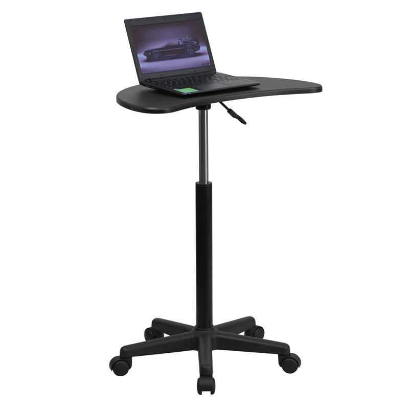 Adjustable Computer Desk with Black Top